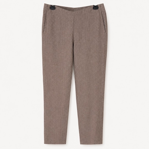 J. Jill Pants - J Jill Womens Small Love Linen Straight Ankle Pants Brown Neutral‎ Lagenlook